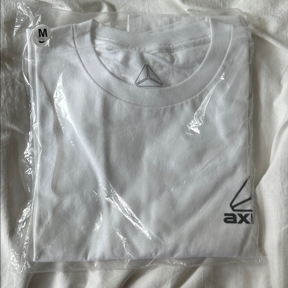 White Axion footwear logo black T-Shirt 100% cotton